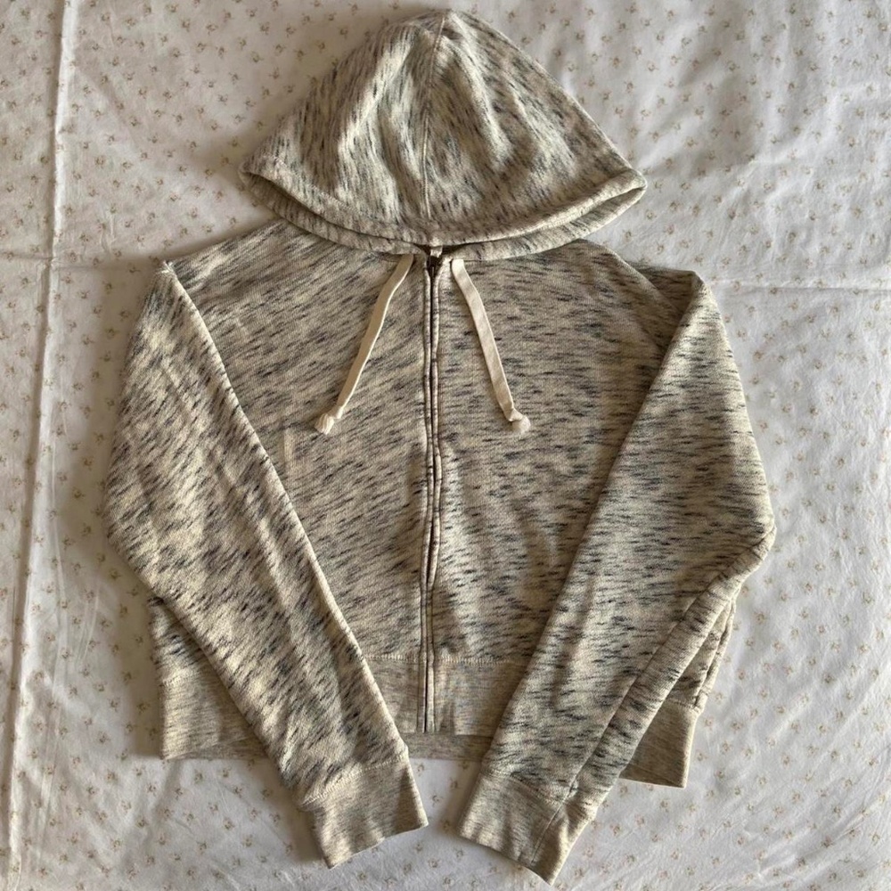 j crew heathered gray zip up jacket